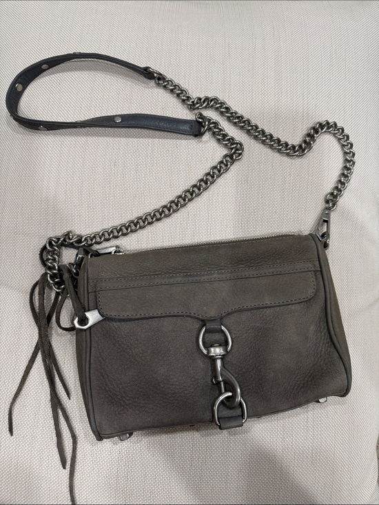 Rebecca Minkoff Handbags - Rebecca Minkoff Gray Leather Crossbody with Silver Chain